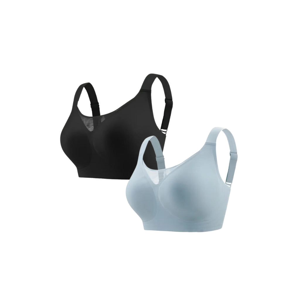 Kit 2 Sutiãs Compress Diario Top Modelador Plus Size Sutiã Compress Diario Top Modelador Plus Size preto e Azul