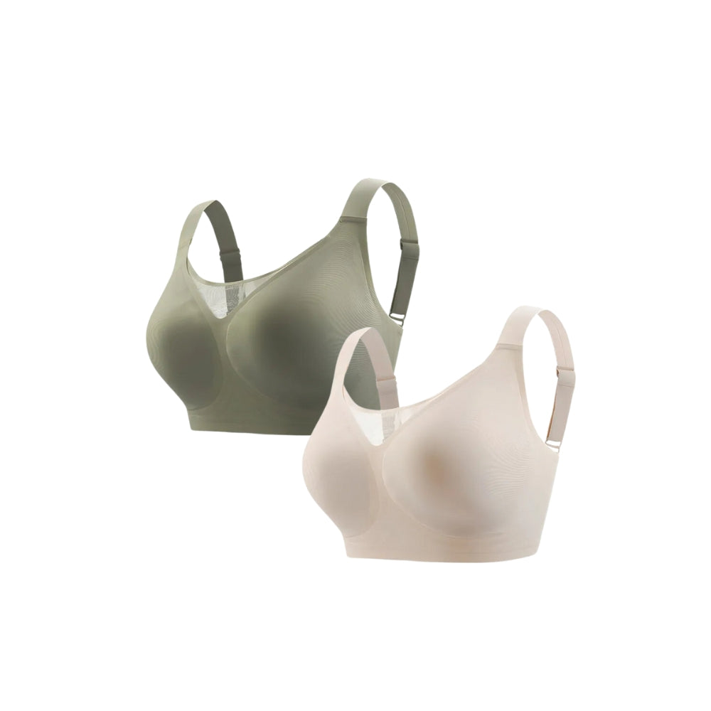 Kit 2 Sutiãs Compress Diario Top Modelador Plus Size Sutiã Compress Diario Top Modelador Plus Size Verde e Bege
