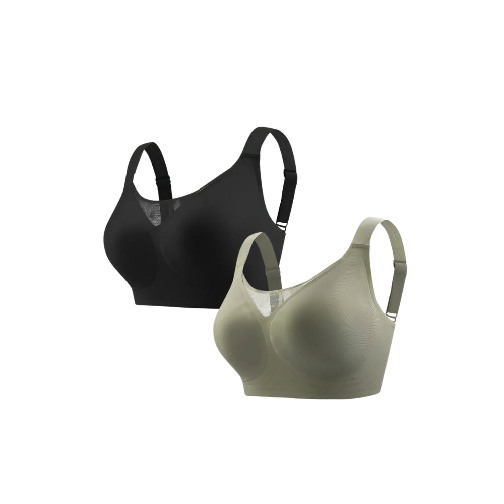Kit 2 Sutiãs Compress Diario Top Modelador Plus Size Sutiã Compress Diario Top Modelador Plus Size Preto e Verde
