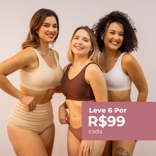 Kit com 6 unidades Sutiã Daily Original - Conforto Diário