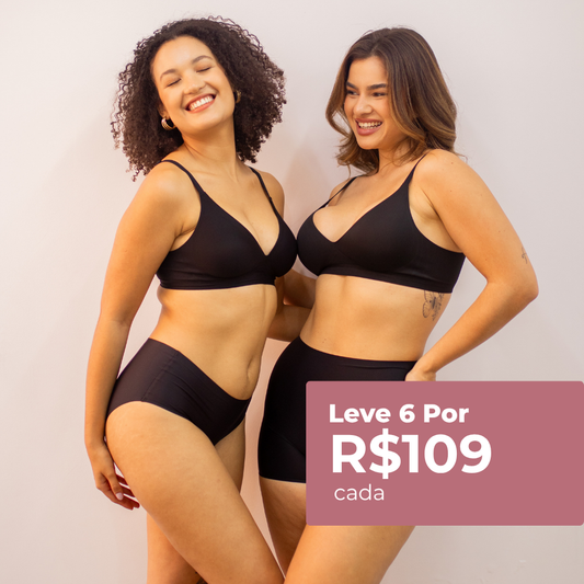Kit 6 Sutiã Conforto Premium - Alça Fina Modelagem e Conforto