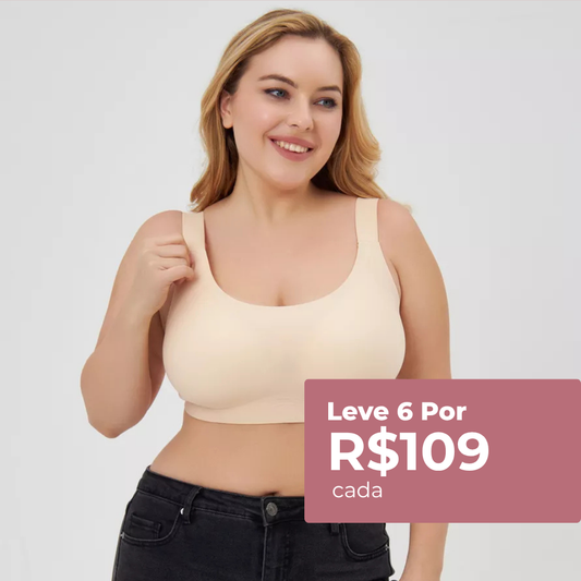 Kit com 6 unidades Sutiã Conforto Premium Plus Size - e Confortável