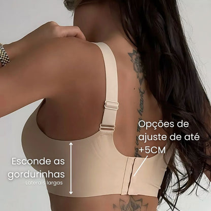 Imagem em close da alça aveludada e reforçada do Sutiã Premium Reforçado Cygnuss, demonstrando sua maciez e qualidade.