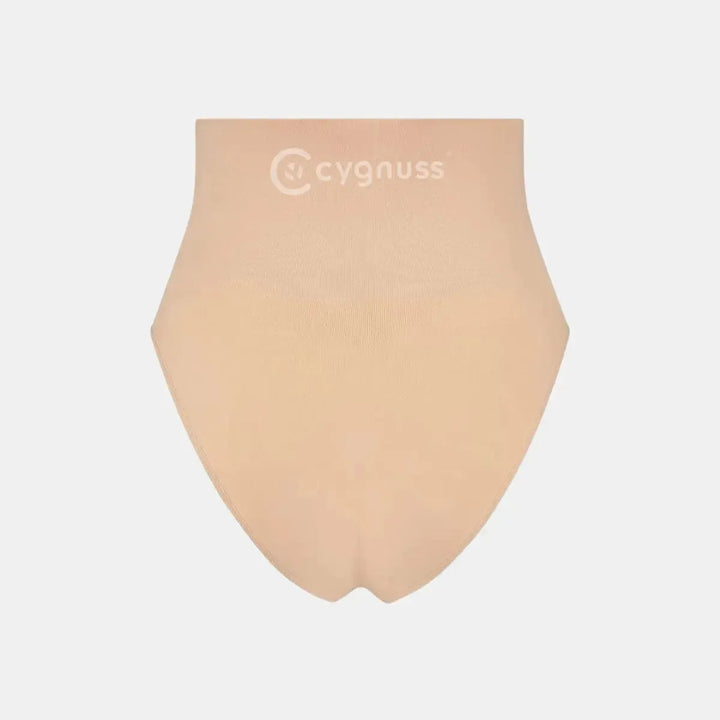 Imagem da Calcinha Modeladora Pêra da Cygnuss, modelo tanga na cor preta, exibida em posição plana sobre fundo branco, com cintura super alta e design que afina a silhueta.


