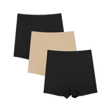 Shorts Segunda Pele disponíveis nas cores preta e bege, com design sem costura para um ajuste perfeito e confortável, ideal para o uso diário e sob qualquer tipo de roupa.