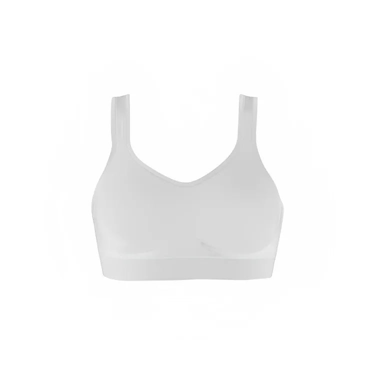Sutiã Daily Original na cor branca, visto de frente, com design sem costuras, bojo confortável e modelagem que proporciona sustentação sem apertar