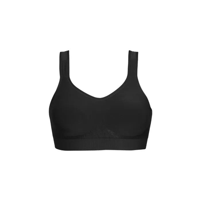 Sutiã Daily Original na cor preta, visto de frente, com design sem costuras, bojo confortável e modelagem anatômica que proporciona sustentação e conforto.