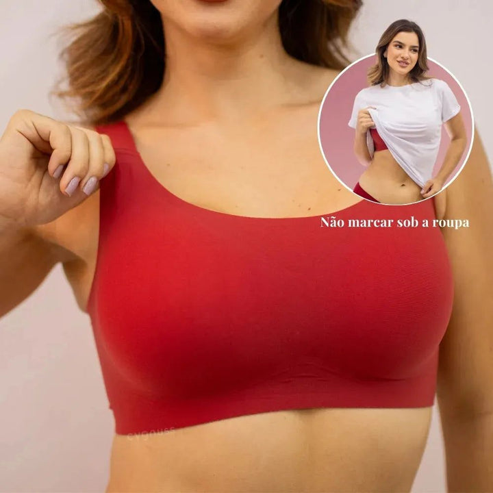 Sutiã premium reforçado sem costuras, projetado para não marcar sob a roupa.