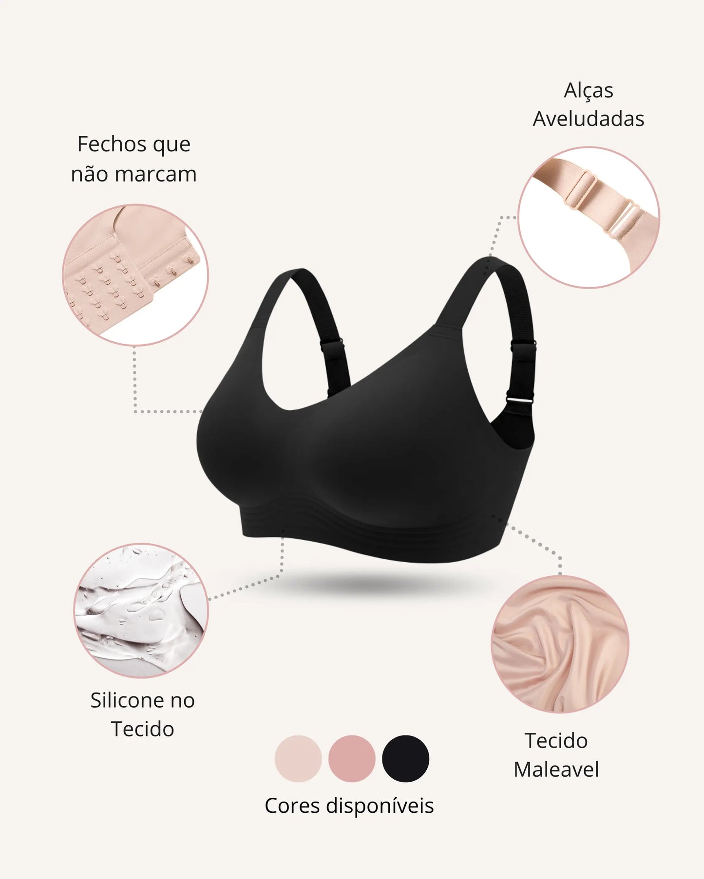 Sutiã Conforto Premium Reforçado - Alta Sustentação e Conforto